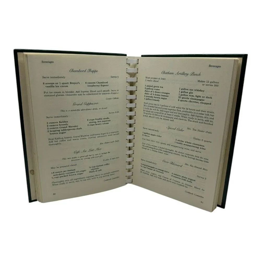 Southern Elegance Green Spiral-Bound Cookbook With Floral‎ Cover & Recipes 1987